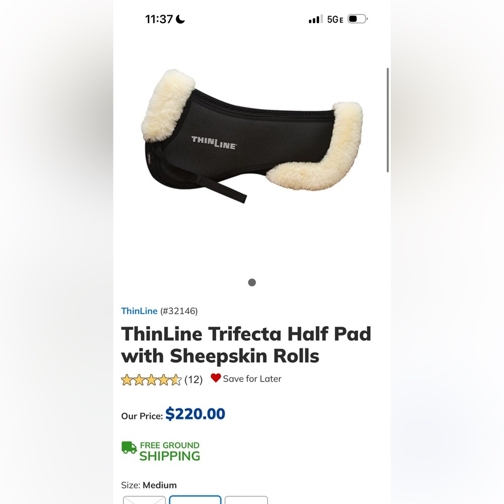 Thin line half pad with sheepskin